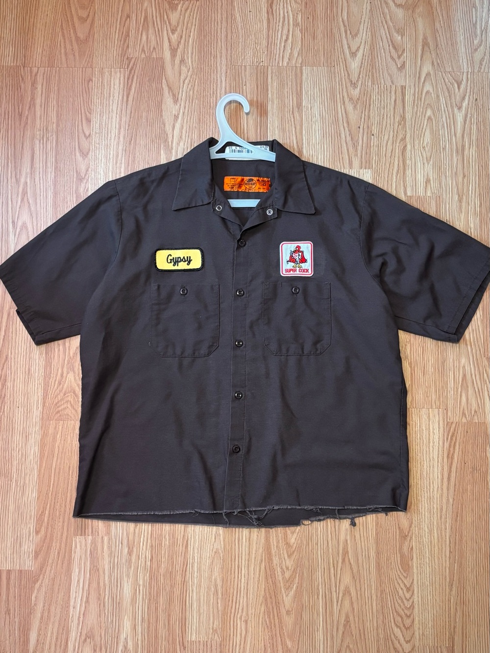 Black Short-Sleeve Work Shirt with Logo Patches